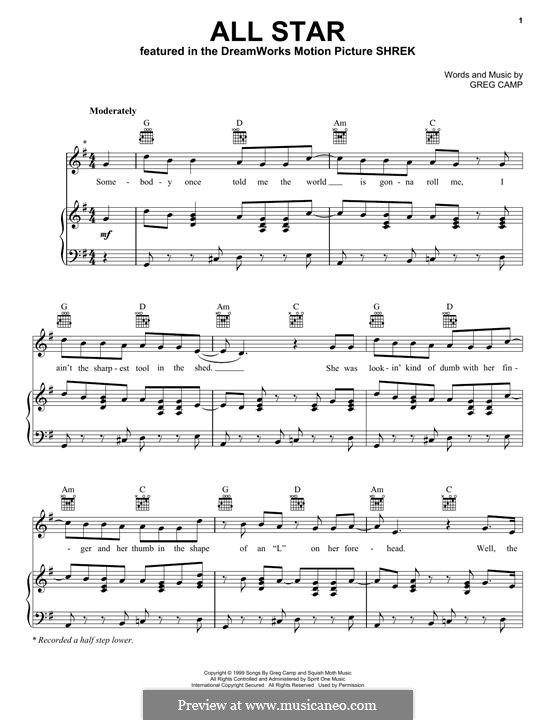 All Star (Smash Mouth): Para vocais e piano (ou Guitarra) by Gregory Camp