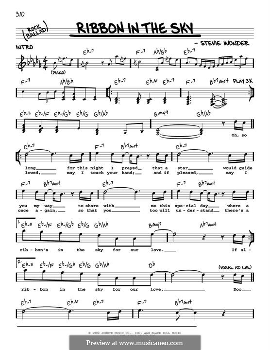 Ribbon in the Sky por S. Wonder - Partituras on músicaNeo