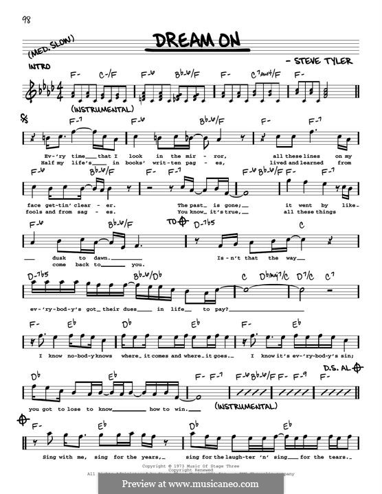 Dream On (Aerosmith): melodia by Steven Tyler