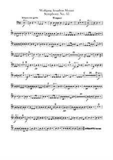 Symphony No.35 in D Major 'Haffner', K.385: Peça para Timpano by Wolfgang Amadeus Mozart