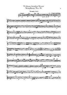 Symphony No.36 in C Major, K.425: parte trompetas by Wolfgang Amadeus Mozart