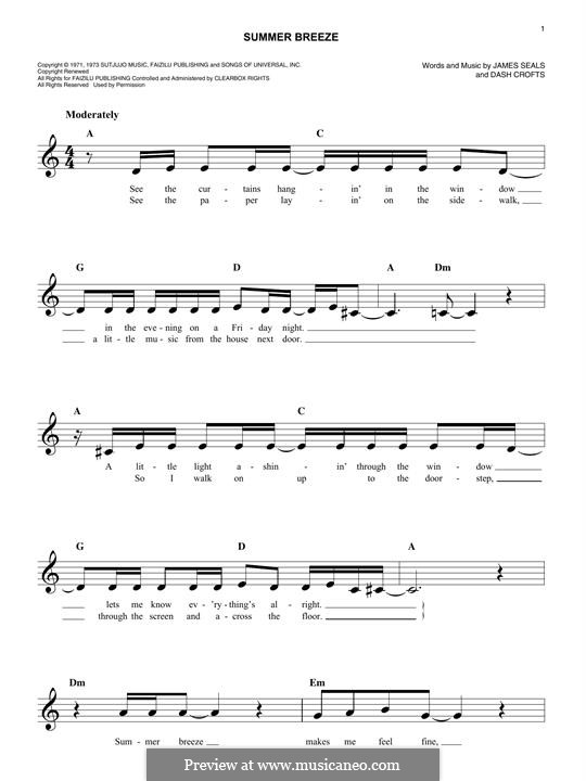 Summer Breeze (The Isley Brothers): para teclado by Darrell Crofts, James Seals