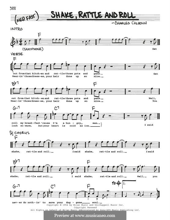 Shake, Rattle and Roll (Bill Haley & His Comets): melodia by Charles Calhoun