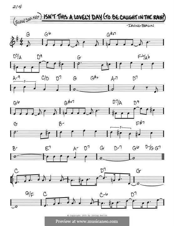 Isn't This a Lovely Day (To Be Caught in the Rain?): melodia by Irving Berlin