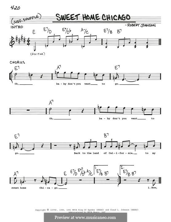 Sweet Home Chicago (Eric Clapton): melodia by Robert Leroy Johnson