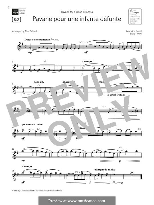 Pavane pour une infante défunte (Pavane for a Dead Princess), M.19: para Saxofone Alto by Maurice Ravel