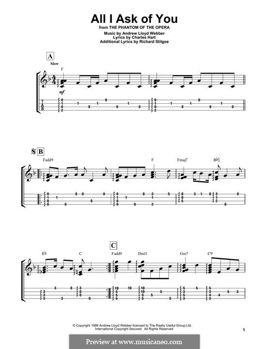 All I Ask of You: para ukulele by Andrew Lloyd Webber