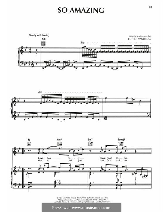 So Amazing: Para vocais e piano (ou Guitarra) by Luther Vandross