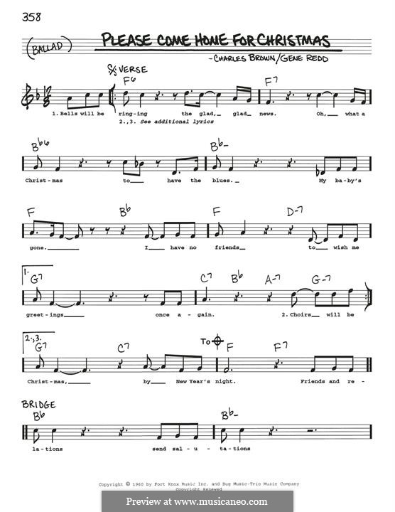 Please Come Home for Christmas (The Eagles): melodia by Charles Brown, Gene Redd