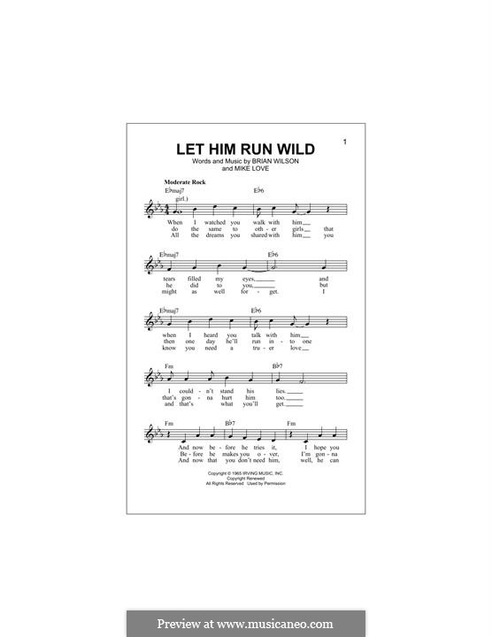 Let Him Run Wild (The Beach Boys): para teclado by Brian Wilson, Mike Love