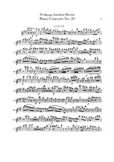 Concerto for Piano and Orchestra No.23 in A Major, K.488: parte flauta by Wolfgang Amadeus Mozart