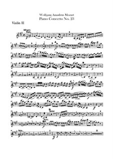 Concerto for Piano and Orchestra No.23 in A Major, K.488: violino parte II by Wolfgang Amadeus Mozart