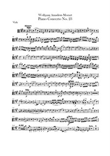 Concerto for Piano and Orchestra No.23 in A Major, K.488: parte viola by Wolfgang Amadeus Mozart