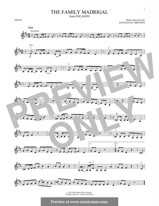 The Family Madrigal (from Encanto): para violino by Lin-Manuel Miranda