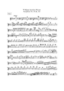 Symphony No.39 in E Flat Major, K.543: parte flauta by Wolfgang Amadeus Mozart