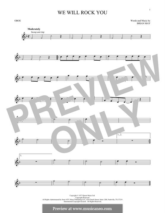 We Will Rock You (Queen): For oboe by Brian May