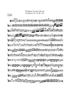 Symphony No.39 in E Flat Major, K.543: parte viola by Wolfgang Amadeus Mozart