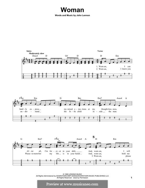 Woman: para ukulele by John Lennon