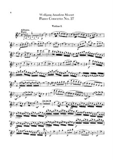 Concerto for Piano and Orchestra No.27 in B Flat Major, K.595: violino parte I by Wolfgang Amadeus Mozart