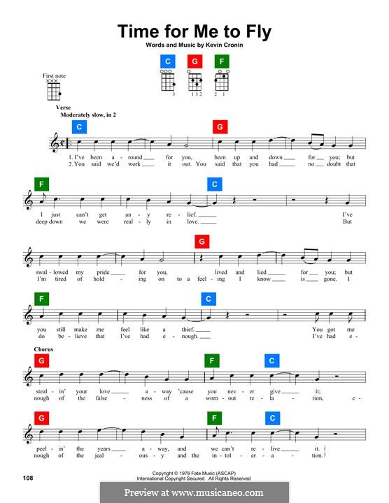Time for Me to Fly (REO Speedwagon): para ukulele by Kevin Cronin