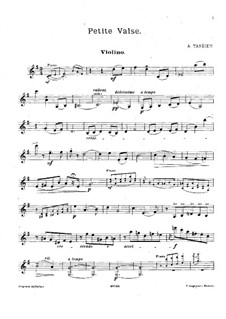 Little Waltz for Violin and Piano: parte Solo by Alexander Taneyev