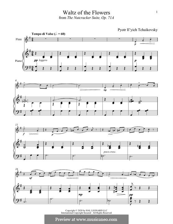 No.8 Waltz of the Flowers: para flauta e piano by Pyotr Tchaikovsky
