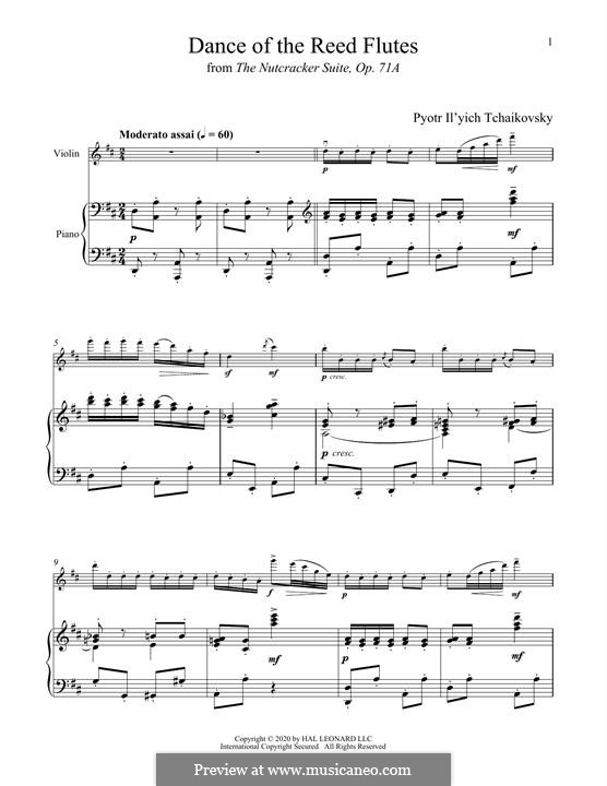 No.7 Dance of the Mirlitons: para violino by Pyotr Tchaikovsky
