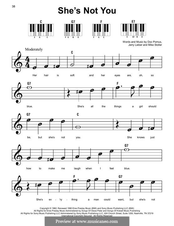 She's Not You (Elvis Presley): Para Piano by Doc Pomus, Jerry Leiber, Mike Stoller