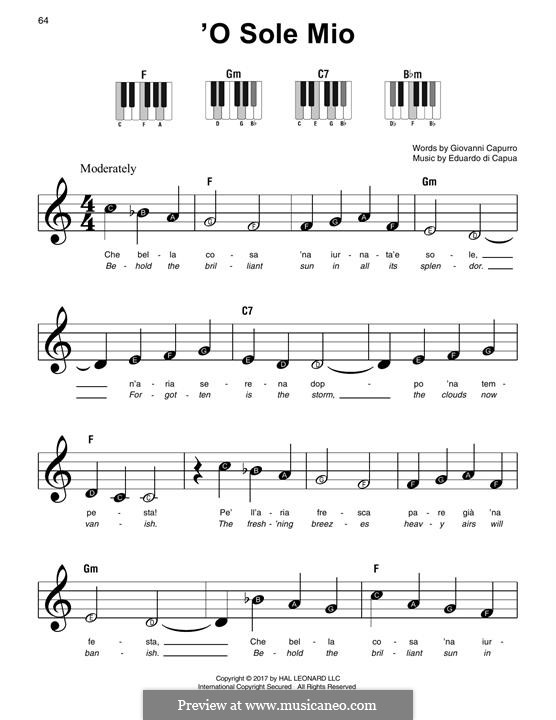 O Sole Mio: Para Piano by Eduardo di Capua