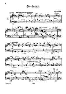 Six Pieces for Piano, TH 133 Op.19: No.4 Nocturne, for harmonium by Pyotr Tchaikovsky