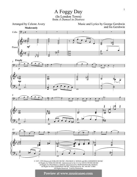 A Foggy Day (In London Town): para Violoncelo e piano by George Gershwin