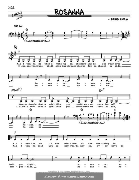 Rosanna (Toto): melodia by David Paich