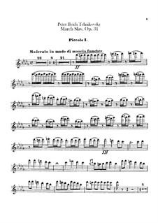 Slavonic March, TH 45 Op.31: Flute piccolo parts by Pyotr Tchaikovsky