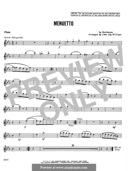 Menuetto: parte flauta by Ludwig van Beethoven