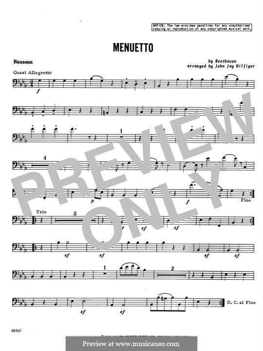 Menuetto: parte fagote by Ludwig van Beethoven