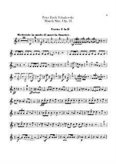 Slavonic March, TH 45 Op.31: parte trompa by Pyotr Tchaikovsky