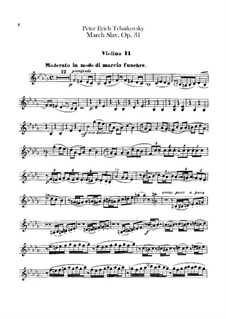 Slavonic March, TH 45 Op.31: violinos parte II by Pyotr Tchaikovsky