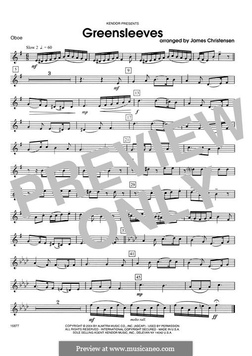 Chamber version: For woodwind ensemble – oboe part by folklore