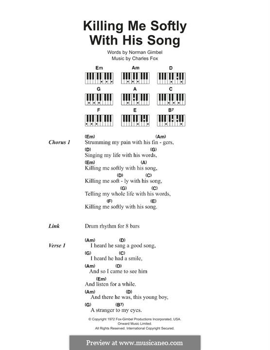 Killing Me Softly with His Song: Letras e Acordes by Charles Fox