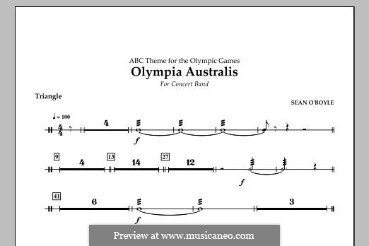 Olympia Australis (Concert Band): parte triangulo by Sean O'Boyle