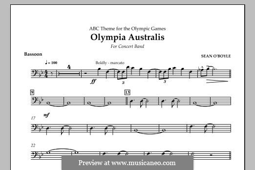 Olympia Australis (Concert Band): parte fagote by Sean O'Boyle