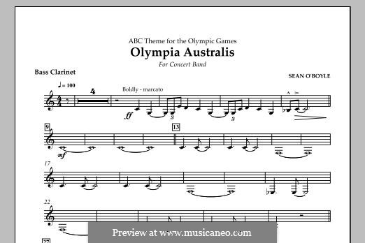 Olympia Australis (Concert Band): Parte de clarinete baixo by Sean O'Boyle