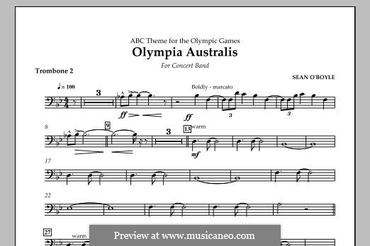 Olympia Australis (Concert Band): Trombone 2 part by Sean O'Boyle