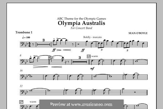 Olympia Australis (Concert Band): Trombone 1 part by Sean O'Boyle