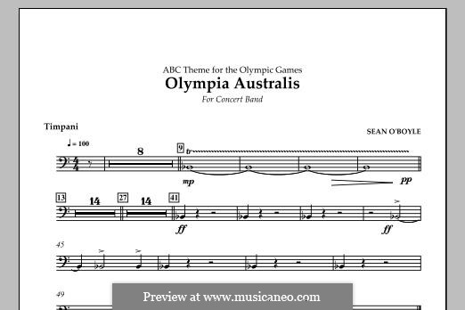 Olympia Australis (Concert Band): Peça para Timpano by Sean O'Boyle