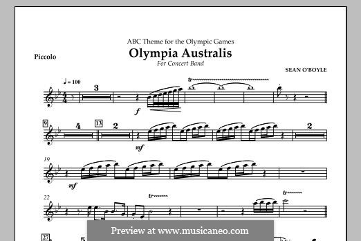 Olympia Australis (Concert Band): Piccolo part by Sean O'Boyle