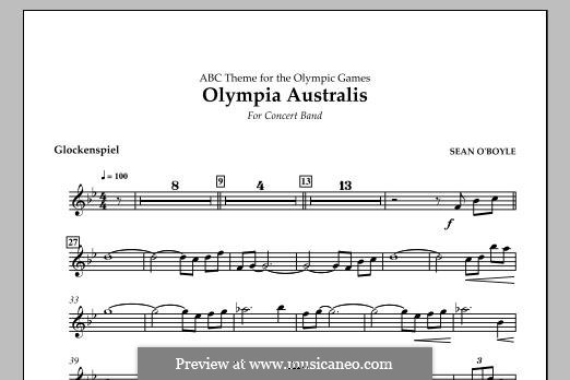 Olympia Australis (Concert Band): Glockenspiel part by Sean O'Boyle