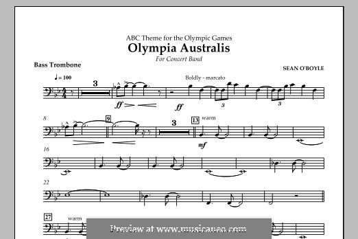 Olympia Australis (Concert Band): Bass Trombone part by Sean O'Boyle