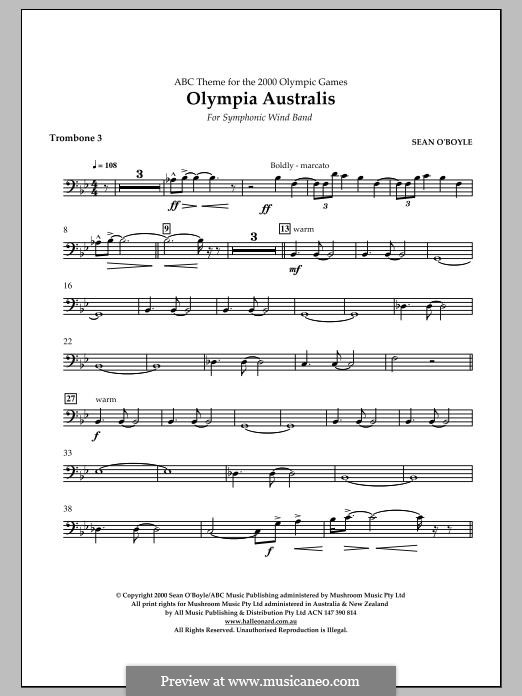 Olympia Australis (Symphonic Wind Band): Trombone 3 part by Sean O'Boyle