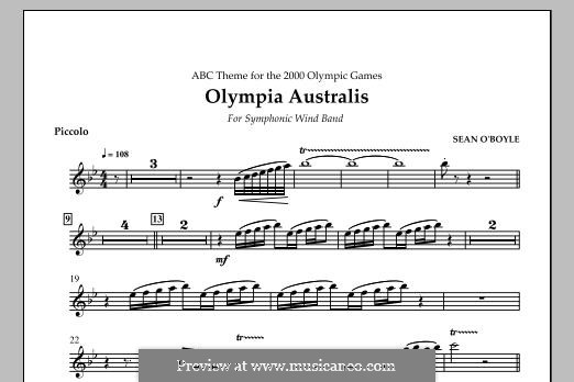Olympia Australis (Symphonic Wind Band): Piccolo part by Sean O'Boyle